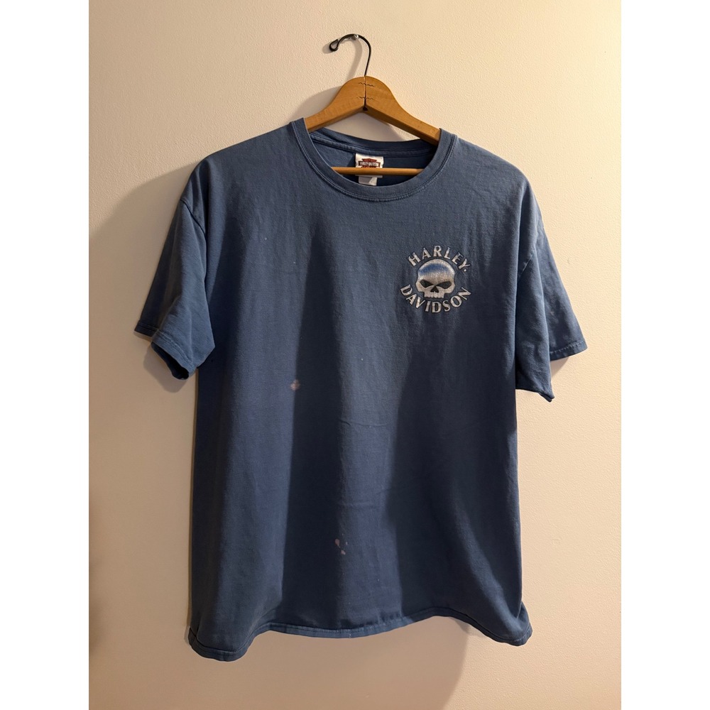 Harley Davidson Cancun Mexico Willie G Skull T-Shirt Blue Mens XL 2016 Graphic